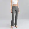 Pantalones de Yoga Acampanados Europeos y Americanos Levanta Glúteos Moldeadores Cintura Alta Estrecha Micro Acampanados Pantalones de Yoga para Mujer Elásticos Deportivos Fitness