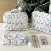 Bolsa de maquillaje con lazo a cuadros, color vibrante, gran capacidad, portátil, para viaje, para mujer, 2024