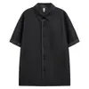 Camisa Xadrez Patchwork de Verão para Homens, Estilo Americano, Falsa Peça Dupla, Design Color-Blocking, Manga Curta, Marca Tendência, Estilo Streetwear Cool, Camiseta Old Money