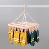 Varal de Meias Varanda à Prova de Vento Varal de Roupas com Múltiplos Clipes 32 Clipes Quadrado Dobrável Varal para Dormitório Secar Roupas Íntimas