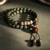 Pulseira Autêntica de Sândalo Verde Argentino com Círculo Único, Contas de Oração Budistas, Pulseira de Madeira com Vários Círculos, Diversos Estilos, Atacado do Fabricante