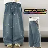 Camiseta de manga larga a rayas para niña transfronteriza modelo nuevo 2026 de algodón puro para niños mayores con estampado de dibujos animados a rayas para otoño