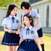 Uniformes de verano para escuela primaria, uniformes de clase, conjuntos de foto de graduación de manga corta, uniformes de verano para jardín de infantes de primer grado para niños