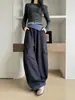 Calça Xadrez Azul Marinho com Barra Flare para Mulheres, Novo Estilo de Verão, Calça de Perna Larga Solta Emagrecedora, Estilo Casual Preguiçoso, Versão Estreita, Calça com Barra Curva