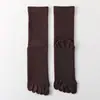 Calcetines de Yoga para Mujer, Calcetines Largos Antideslizantes Profesionales de Cinco Dedos, Calcetines de Pilates, Calcetines para Piso de Interior, Calcetines Antideslizantes de Yoga con Dedos Separados