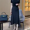 Design de Inserto Texturizado 2025 Novo Estilo de Verão Bainha Alta e Baixa Saia Cauda de Peixe Efeito Emagrecedor Elegante Saia Evasê para Mulheres
