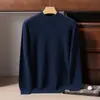 Nuevo Suéter de Cachemira de Color Sólido para Hombre Otoño/Invierno 2026 Suéter de Punto Casual con Cuello de Cuello Alto Doble Capa Camisa Base