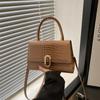 Bolsa popular deste ano feminina 2025 nova moda de alta qualidade retrô pequena bolsa quadrada primavera bolsa de ombro Maillard bolsa transversal
