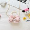 Bolso de mano de perlas para niña, estilo occidental, estilo Chanel, con lazo de encaje, estilo princesa, bolso de hombro, nuevo bolso de cadena para niños