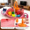 Modelo Nuevo Transfronterizo en Stock Fregadero Eléctrico Simulado para Lavar Platos Infantil con Agua Circulante Fregadero de Cocina Juguete Educativo