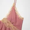 Ropa de mujer transfronteriza 2026 Moda europea y americana casual top tipo camisola de encaje empalmado de corte ajustado para mujer D6350608