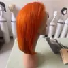 Peluca Bobo Color Degradado 13*4 Frontal de Encaje Peluca de Cabello para Mujer Peluca de Cabello Humano Corto Peluca de Cabello Humano