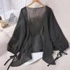 Chal de Verano Abrigo Top Versátil para Mujer Manga Larga Súper Hada Protección Solar Cárdigan con Camisa de Gasa Ins Trendy