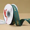 Fita 2,5cm*30 Jardas com Letras em Inglês, Estampagem Dourada, Fita Nervurada Floral para Presente, Material Floral Cetim para Embalagem, Fita Decorativa
