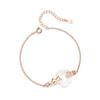 Pulseira de Flor de Ameixa em Prata de Lei 925 com Jade Branco Feminina Levemente Luxuosa Pulseira de Flor Pequena com Zircônia Estilo Ins Pulseira de Moeda de Cobre com Borboleta