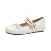 Zapatos Mary Jane cómodos para mujer que aumentan la altura, punta cuadrada, estilo francés, doble hebilla, lazo poco pronunciado, bailarinas de suela blanda