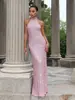 Vestido de Festa Sexy Brilhante com Lantejoulas e Pedrarias, Decote Halter, Sem Mangas, Slim Fit, Novo Estilo para Comércio Exterior Europeu e Americano 2026