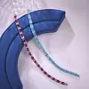 Pulsera de Plata S925 Forma de Huevo Ovalado Completamente Diamantada Rubí Aguamarina para Mujer Moda Europea y Americana Pulsera de Diamante de Alto Carbono Envío Directo