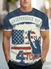 Nueva Camiseta Estampada con Bandera Nacional Transfronteriza Verano para Hombre Impresión Digital 3D Cuello Redondo Manga Corta Suministro Directo de Fábrica de Ropa Temu