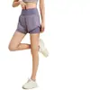 Novo design exclusivo com bolsos embutidos, shorts de aparência de duas peças para mulheres, cintura alta de verão, shorts anti-exposição para yoga e esportes