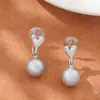 Brincos de Clipe para Velas de Mosquito para Mulheres Sem Orelhas Furadas, Brincos de Pérola de Alta Qualidade, Brincos Estilo Francês Atacado, Luxo Leve Ins, Simples e Elegante
