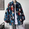 Chaqueta de Pana para Hombre para Primavera y Otoño, Marca de Moda, Camisa Elegante con Estampado Vintage de Manga Larga, Chaqueta Holgada Casual de Trabajo