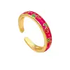 Anillo Esmalte Rosa Anillo Nicho Gama Alta Diseño Simple Versátil Apertura Ajustable No se Desvanece Accesorios