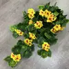 Ventas al por mayor de fábrica de enredaderas de flor de begonia para colgar en la pared, flores artificiales al por mayor, decoración del hogar, arreglos de flores artificiales para exteriores de tela de seda transfronteriza