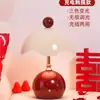 Lámpara de mesa cáscara de huevo Dote de boda Lámpara eterna Par rojo de lámparas de boda Habitación de bodas Ambiente festivo de mesita de noche Luz nocturna