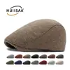 Gorra Plana Retro Clásica para Hombre de Otoño e Invierno Boina de Tweed Espiga Boina de Pico Estilo Británico para Mujer Tendencia