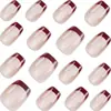 Uñas Cortas Portátiles TikTok Premium Rayadas Color Vino Tinto Ojo de Gato Puntas para Uñas para Niñas, Uñas Postizas Iluminadoras