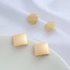 Brincos de pino de orelha quadrados com fio para pendurar, cor dourada, revestidos de cobre 14K, brincos caseiros DIY, acessórios de joia de temperamento, material