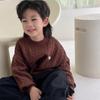 [em estoque outono e inverno suéter redondo com trança para meninos e meninas infantil suéter anti-pilling camisa base infantil bebê