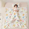 Colcha de Verano 100% Algodón Clase A, Manta Protectora de Barriga de Gasa Anti-Patadas, Colcha de Verano Refrigerante de Dibujos Animados, Manta Cubierta de Saco de Dormir Multifuncional para Niños, Lavable a Máquina