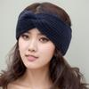 Accesorios para el cabello de punto con felpa europea y americana para otoño e invierno, banda gruesa de lana para el cabello, diadema deportiva cálida a prueba de frío, orejeras, gorro cruzado