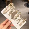 Horquilla estilo retro Chanel de 6 piezas, clip lateral de niña de dibujos animados lindo, clip para flequillo, horquilla de perlas, tocado, celebridad de internet