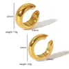 Pinza para oreja estilo celebridad de Internet ins europea y americana, clip para hueso de oído sin perforación de acero inoxidable bañado en oro de 18 quilates, pendientes de moda personalizados de alta calidad para mujer