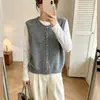 Tejido de punto sin mangas de alta gama para mujer Otoño 2026, Chaleco suéter de punto elegante para superponer, Top sin mangas de moda