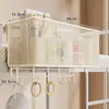 Cesta colgante para mesita de noche de dormitorio, estante de almacenamiento para barandilla de cama para productos de cuidado de la piel y cargadores, porta pañuelos, marcadores y teléfono para la oficina
