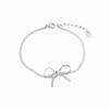 Conjunto Colar Doce Laço Pulseira Brincos de Aço Inoxidável Polido Eletrodeposição a Vácuo Popular Joias Laço