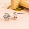 Aretes de Plata House S999 con Diamante Pequeño y Diamante Grande, Nuevo Diseño de Nicho de Lujo Ligero, Circonita Dulce de Copo de Nieve de Alta Gama