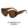 Gafas de sol poligonales personalizadas de nuevo estilo, modernas, para mujer, para viajes, vacaciones, protección solar, combinables con todo tipo de gafas de sol transfronterizas.