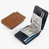 Venta Caliente Transfronteriza Patrón Caballo Loco Textura de Cuero Genuino Cartera Multifuncional Lista para Usar Porta Tarjetas Pinza para Billetes Porta Tarjetas con Hebilla Magnética Porta Tarjetas