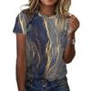2024 Europeu e Americano ebay Novo Gola Redonda Estampado 3D Manga Curta Pulôver Solto Feminino plus size Camiseta de Manga Curta