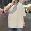 Camiseta de Manga Corta Cielo Estrellado de Verano para Hombre, Estilo Americano Moderno, Camiseta Casual Holgada para Parejas, Cuello Redondo, Manga Media, Blanca