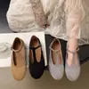 Novos Sapatos Mary Jane Estilo Coreano Primavera e Outono com Bico Redondo e Tira em T para Mulheres, Sapatos Simples Rasos de Salto Baixo para Mulheres