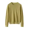 Estilo Nuevo de Primavera y Verano Tejido Importado de Alemania Hilo de Cachemira Ultra Fino 100% Lana Pura Color Sólido Cuello Redondo Jersey Manga Larga
