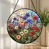 Colgante de vidrio de flores silvestres de colores variados adorno de vidrio para colgar en casa decoración de ventana atrapasol de jardín