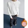Camiseta de manga larga para hombre estilo americano con hombros rectos, nueva camiseta básica holgada para primavera y otoño, sudadera con cuello pequeño, top moderno