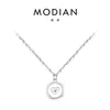 MODIAN MODIAN Plata de Ley S925 Collar Irregular de Metal Líquido para Mujer Estilo Japonés y Coreano Moda Esmalte Amor Cadena para Clavícula